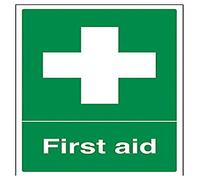 V Safety First Aid Sign - 200mm x 300mm - Self Adhesive Vinyl