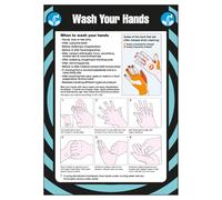 V Safety First Aid - Wash Your Hands Poster 297 x 420 mm (A3) - Premium 0.3mm Flexi-Plastic Safety Sign