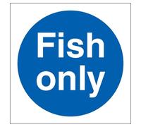 V Safety Fish Only 100 x 100 mm - Glow In The Dark 1mm Rigid Plastic Safety Sign