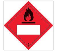 V Safety Flammable 3 UN Substance Numbering Hazard Label-250x250mm-Magnetic Safety Sign