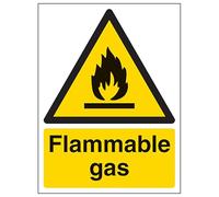 V Safety Flammable Gas - Portrait 150 x 200mm - 2mm Rigid Plastic Safety Sign