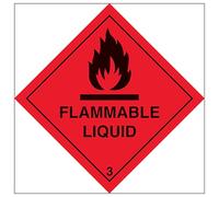 V Safety Flammable Liquid 100 x 100 mm - 2mm Super-Tough Rigid Plastic Safety Sign