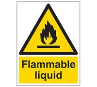 V Safety Flammable Liquid - Portrait 150 x 200mm - 2mm Rigid Plastic Safety Sign
