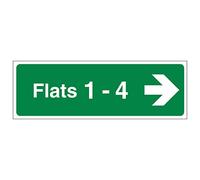 V Safety Flats 1-4 Arrow Right - Wayfinding Sign - 450x150 - GITD Self Adhesive safety sign