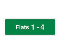 V Safety Flats 1-4 - Wayfinding Sign - 450x150-1mm Rigid Plastic safety sign