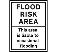 V Safety Flood Risk Area/This Area Is Liable To Occasional Flooding Sign - 450mm x 600mm - 2mm Rigid Plastic