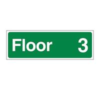 V Safety Floor 3 - Wayfinding Sign - 450x150 - GITD Rigid Plastic safety sign