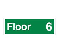 V Safety Floor 6 - Wayfinding Sign - 450x150 - GITD Rigid Plastic safety sign