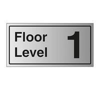 V Safety Floor Level 1 600 x 300 mm - 1.6mm Aluminium Effect Rigid Plastic Safety Sign