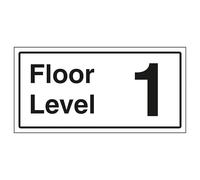 V Safety Floor Level 1 600 x 300 mm - 1mm Rigid Plastic Safety Sign