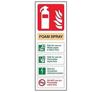 V Safety Foam Spray Id Electrical Safe Fire Extinguisher Sign - Portrait - 100 mm x 280 mm - 1 mm Rigid Plastic Safety Sign