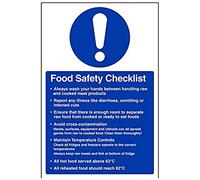 V Safety Food Safety Check List Sign - 200mm x 300mm - 1mm Rigid Plastic