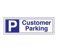 V Safety Garage Customer Parking General Sign - Adhesive Vinyl - 450X150mm (X3)