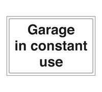 V Safety Garage In Constant Use - Large Landscape 300 x 200 mm - 2mm Rigid Plastic Safety Sign