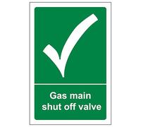 V Safety Gas Shut Off Valve - Portrait 100 x 150 mm - Glow In The Dark Self Adhesive Vinyl Safety Sign