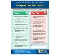 V Safety GDPR Made Simple - Everyday Dos and Don’ts Poster 297 x 420 mm (A3) - Reinforced Super-Tough Flexi-Plastic Safety Sign