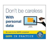 V Safety GDPR Sticker - Don’t Be Careless With Personal Data 100 x 80 mm - Self Adhesive Vinyl Safety Sign