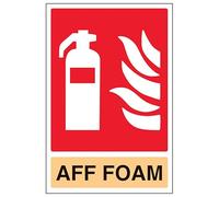 V Safety General AFF Foam Fire Extinguisher 200 x 300 mm - 3mm Brushed Aluminium Composite Safety Sign