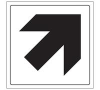 V Safety General Diagonal Arrow 150 x 150 mm - Glow In The Dark Self Adhesive Vinyl Safety Sign