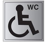 V Safety General Door-Disabled WC Sign - 150mm x 150mm - Self Adhesive Alu Effect