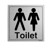 V Safety General Door-Gents/Ladies Toilet Sign - 150mm x 150mm - 3mm Brushed Alu Comp