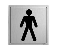 V Safety General Door-Gents Toilet Sign - 150mm x 150mm - 3mm Brushed Alu Comp