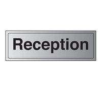V Safety General Door-Reception Sign - 300mm x 100mm - Self Adhesive Alu Effect