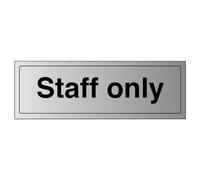 V Safety General Door-Staff Only Sign - 300mm x 100mm - Self Adhesive Alu Effect