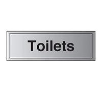 V Safety General Door-Toilets Sign - 300mm x 100mm - Self Adhesive Alu Effect