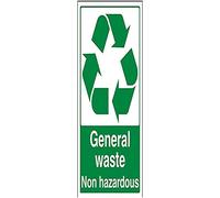 V Safety General Waste, Non Hazardous Recycling Sign - 200mm x 300mm - 1mm Rigid Plastic