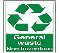 V Safety General Waste, Non Hazardous Recycling Sign - 200mm x 300mm - Self Adhesive Vinyl