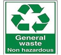 V Safety General Waste, Non Hazardous Recycling Sign - 300mm x 400mm - 1mm Rigid Plastic