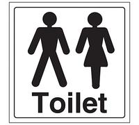 V Safety Gents/Ladies Toilet Door Sign - 150mm x 150mm - Self Adhesive Vinyl