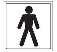 V Safety Gents/Male Toilet Door Sign - 150mm x 150mm - Self Adhesive Vinyl