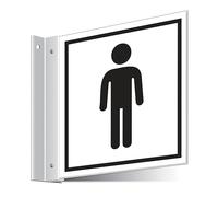 V Safety Gents Toilets Corridor Sign 150 x 150 mm - 3mm Indoor Palboard Safety Sign