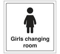 V Safety Girls Changing Room 150 x 150 mm - Self Adhesive Vinyl Safety Sign