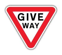 V Safety Give Way Safety Sign - 600 x 600 mm - 3mm Aluminium Composite