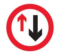 V Safety Give Way To Oncoming Traffic 600 x 600 mm - 3mm Reflective Aluminium Composite Safety Sign