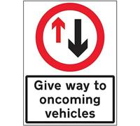 V Safety Give Way To Oncoming Traffic - 600x800mm 3mm Aluminium Composite With Anti-Graffiti Coating Safety Sign