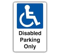 V Safety GloReflect Disabled Parking Only Safety Sign - 300 x 450 mm - 3mm Aluminium Composite - GloReflect