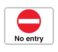 V Safety GloReflect No Entry - Landscape Safety Sign - 300 x 225 mm - 1.2mm Rigid Plastic - GloReflect