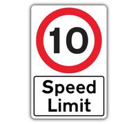 V Safety GloReflect Speed Limit - Speed Limit 10 MPH Safety Sign - 400 x 600 mm - 1.2mm Rigid Plastic - GloReflect