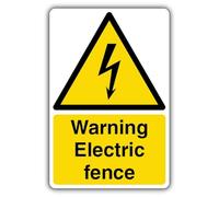 V Safety GloReflect Warning Electric Fence - High Voltage Safety Sign - 200 x 300 mm - Self Adhesive Vinyl - GloReflect