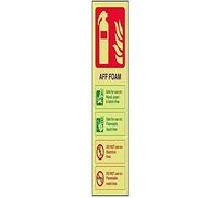 V Safety Glow In The Dark Aff Foam Id Fire Extinguisher Sign - 75mm x 200mm - Self Adhesive Vinyl