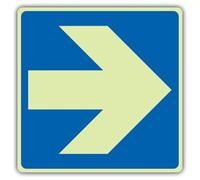 V Safety Glow In The Dark Arrow Right Symbol Sign - Symbol Format - 200 x 200 mm - Made From Double Glow Self Adhesive Vinyl - Fire Safety Signage - Made in Britain