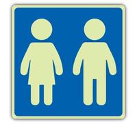 V Safety Glow In The Dark Children Toilet Symbol Sign - Symbol Format - 150 x 150 mm - Made From Double Glow Self Adhesive Vinyl - Mandatory Safety Signage - Made in Britain