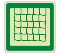 V Safety Glow In The Dark Climbing Net Symbol Sign - Symbol Format - 450 x 450 mm - Made From Double Glow Self Adhesive Vinyl - Marine Safety Signage - Made in Britain