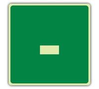 V Safety Glow In The Dark Dash Label - Green Sign - 450 x 450 mm - Made From Double Glow Self Adhesive Vinyl - Professional Safety Signage - Made in Britain