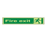 V Safety Glow In The Dark Final Fire Exit Man Right Sign - 300mm x 100mm - Self Adhesive Vinyl