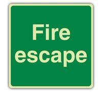 V Safety Glow In The Dark Fire Escape Sign - 80 x 80 mm - Made From Double Glow Self Adhesive Vinyl - Fire Safety Signage - Made in Britain